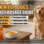 An informational graphic detailing the correct pumpkin dosage for canine constipation relief.